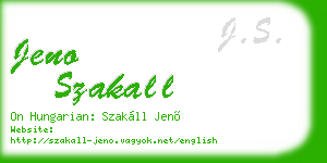 jeno szakall business card